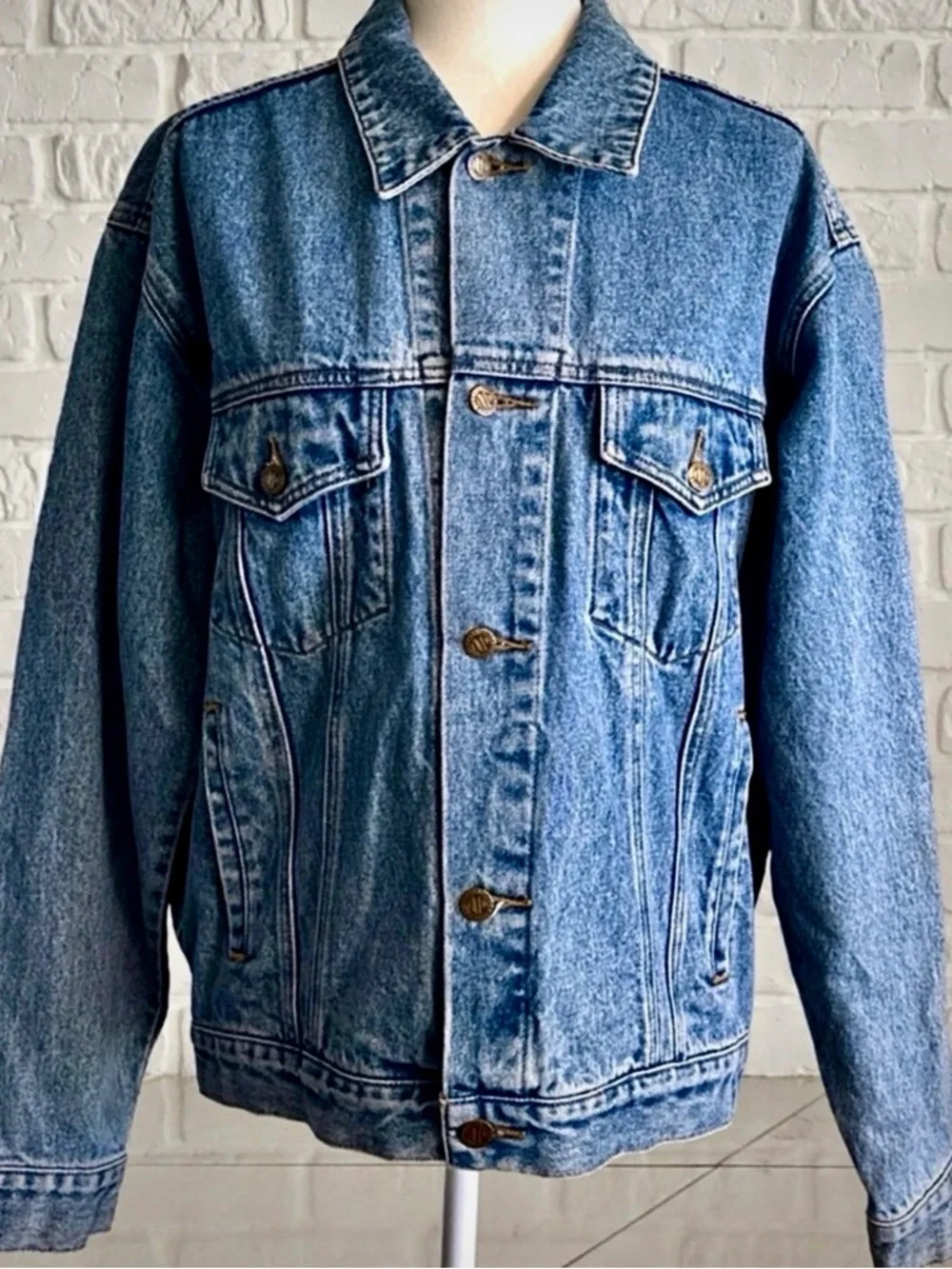 Vintage 90s Looney Tunes Denim Trucker Jacket Taz WB Studio Store M - Picture 4 of 13
